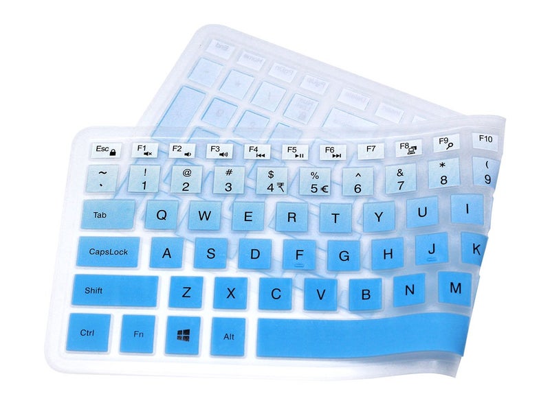 UHamn Silicone Keyboard Cover Compatible for 15.6 inch Dell Inspiron 15 3000 & 5000 Series, 17.3" Dell Inspiron 17 5000 Series, Inspiron 15 i3541 i5566, Inspiron 17 i5749 Series Laptop (Blue Ombre) - Image 2